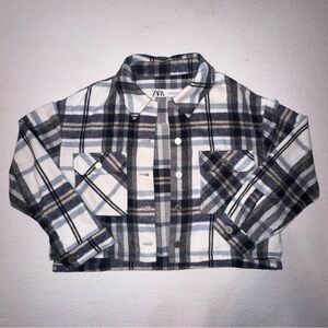 Zara Cropped Plaid Shacket